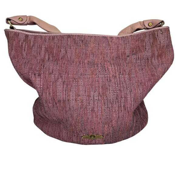 Elliott Lucca Pink Woven Leather Tote Hobo Shoulder Bag‎ - Picture 1 of 12